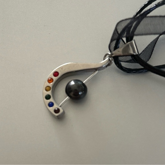 Hematite Ball Rainbow Gem Necklace - Picture 1 of 4